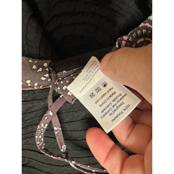 Wallaroo Hat Company Womens Black Scrunchie Sun Hat Wide Brim Floppy Style - Picture 5 of 5